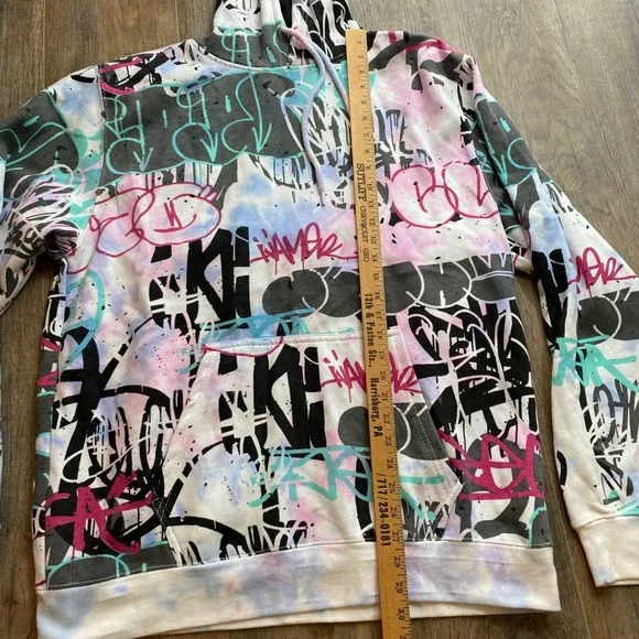 Massive Men's Pullover Hoodie Multicolor XL Graphic Print Hooded Kangaroo Pocket - Picture 6 of 6